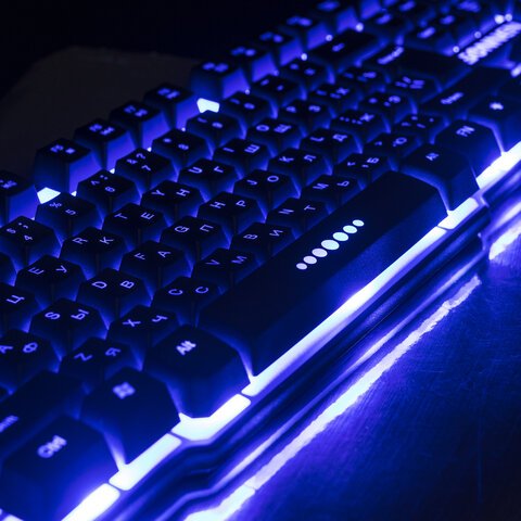 Клавиатура проводная SONNEN KB-7010, USB, 104 клавиши, LED-подсветка, черная