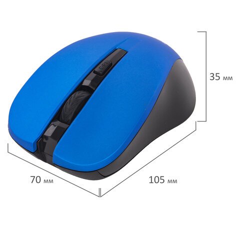 Мышь беспроводная с бесшумным кликом SONNEN V18, USB, 800/1200/1600 dpi, 4 кнопки, синяя