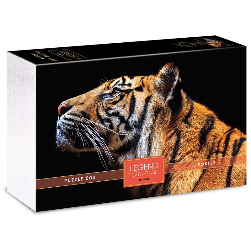 превью Пазл 500 эл. Hatber Premium «Legend Art Series. Взгляд тигра», подарочная коробка + Постер