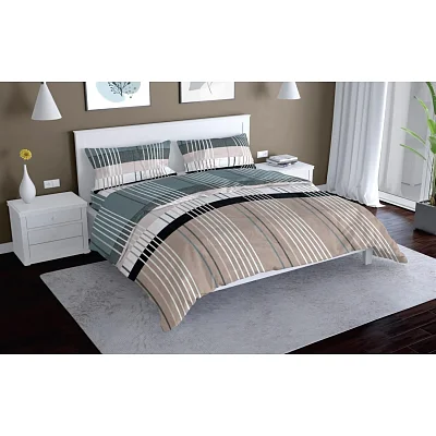 Постельное белье 1.5сп, Sharon, набивн. поплин 105г/м2(нав.70×70-2шт),28077-1