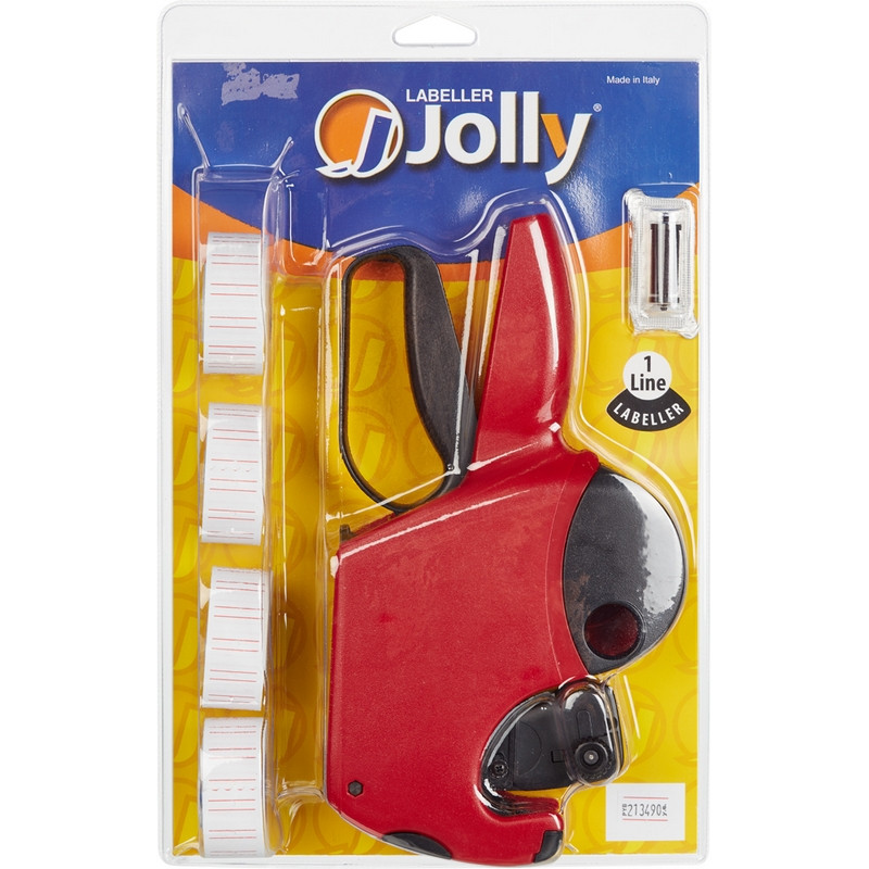 Этикет-пистолет Jolly H8 однострочный (прямоугольная лента 21×12 мм и красящий ролик в комплекте)