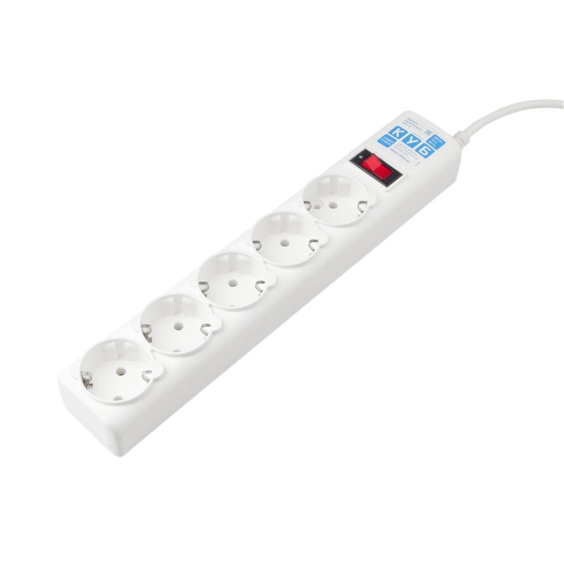 Сетевой фильтр Power Cube B 0.5 м 5 роз. белый 10А/2.2кВт(SPG-B-0.5М-WHITE)