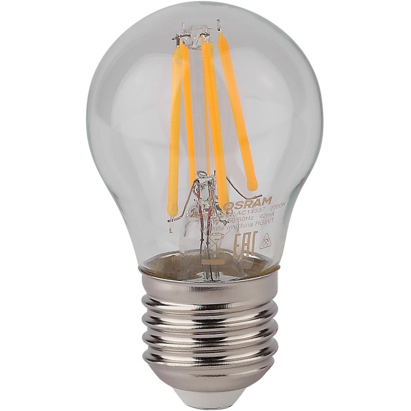 Лампа светодиодная OSRAM LSCLP60 CL 5W/827 230V FIL E27 FS1