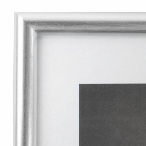 Рамка 21×30 см небьющаяся, багет 12 мм, пластик, BRAUBERG «Original», серебристая