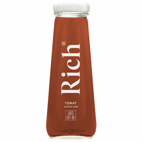 превью Сок RICH 0.2 л, томат, подходит для детского питания, стеклянная бутылка