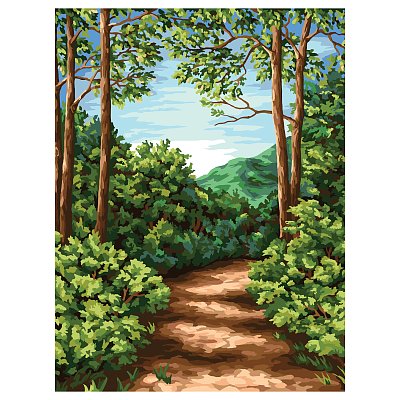 Картина по номерам на холсте ТРИ СОВЫ «Лесная тропа», 40×50, с акриловыми красками и кистями