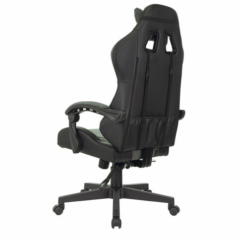 Кресло компьютерное BRABIX «Striker GM-121»синхромеханизм2 подушкиэкокожа/велюрчерное/серое532961