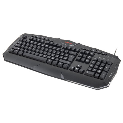 Клавиатура проводная игровая SONNEN Q9M, USB, 104 клавиши + 10 мультимедийных, RGB подсветка, черная