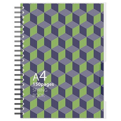 Бизнес-тетрадь Attache Selection Spring Book A4 150 листов синяя/зеленая в клетку на спирали (230×297 мм)