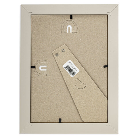 Рамка 15×21 см с паспарту 10×15 см небьющаяся, аналог IKEA, багет 26 мм, МДФ, BRAUBERG «Zool», серая