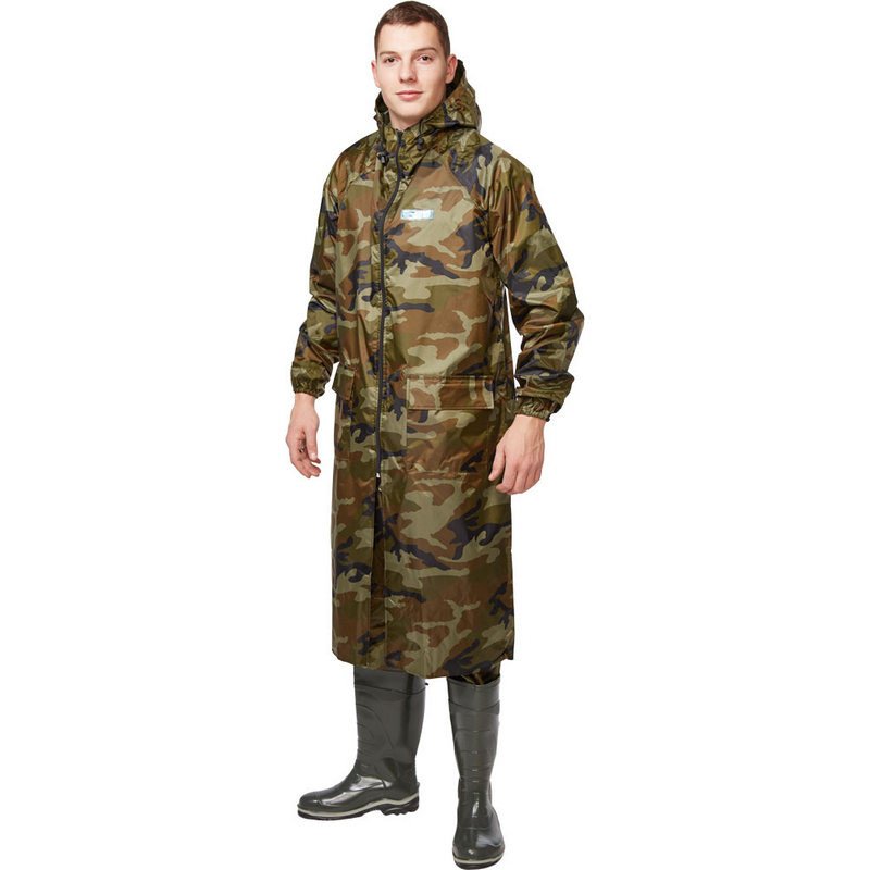 Плащ ПВХ Hunter WPL, зеленый, КМФ (размер 60-62, рост 182-188)