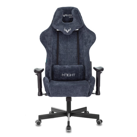 Кресло компьютерное Zombie VIKING KNIGHT, 2 подушки, ткань, синее