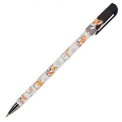 Ручка шариковая BRUNO VISCONTI HappyWrite, СИНЯЯ, «Корги», узел 0.5 мм, линия письма 0.3 мм
