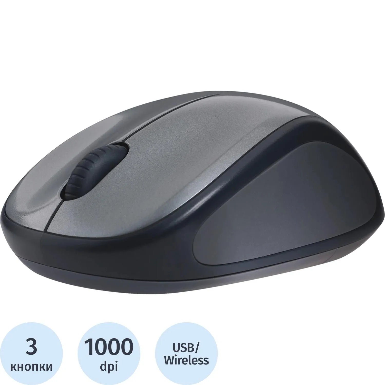 Мышь беспроводная Logitech M235 серая (910-002692)