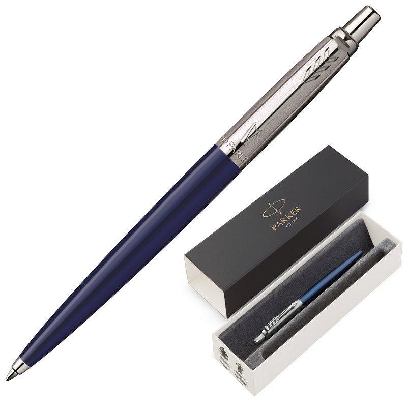 Ручка шариковая PARKER «Jotter Plastic CT», корпус синий, детали из нержавеющей стали, синяя