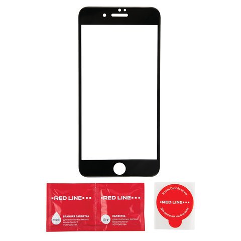 Защитное стекло для iPhone 7 Plus/8 Plus Full Screen (3D), RED LINE, черный