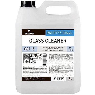 Моющее средство для стекол с нашатырным спиртом Pro-Brite Glass Cleaner (081-5) 5 л (готовое к применению средство)