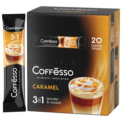 Кофе растворимый порционный COFFESSO «3 в 1 Caramel», пакетик 15 г