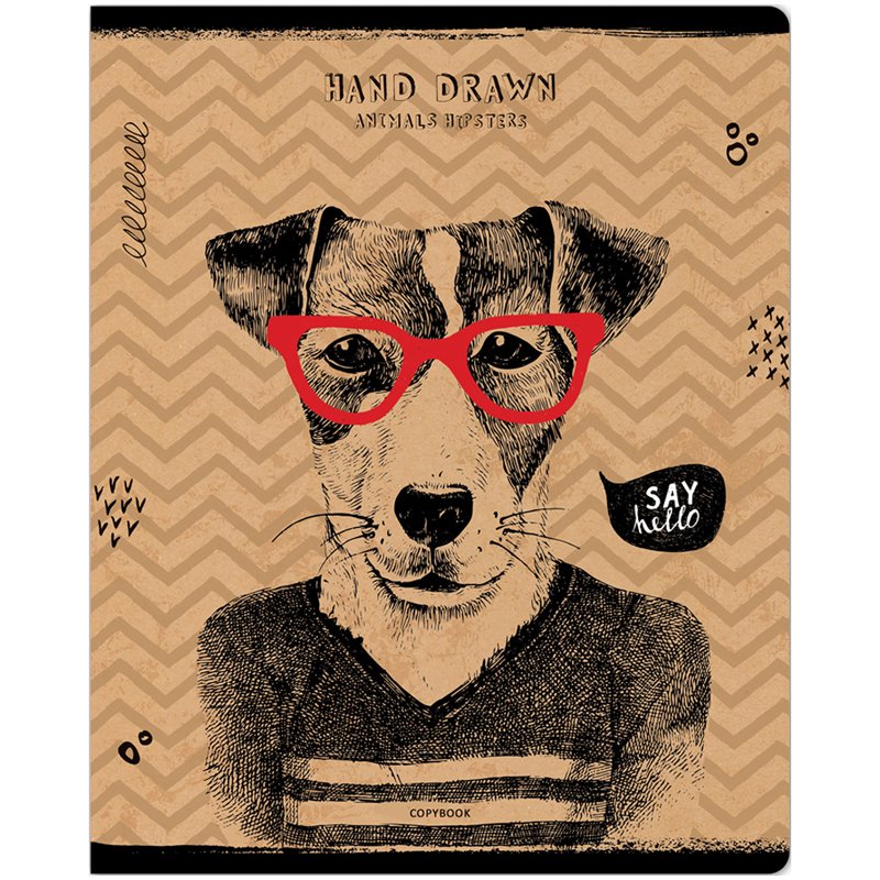 Тетрадь 48л., А5, клетка ArtSpace «Рисунки. Animals hipsters», эконом