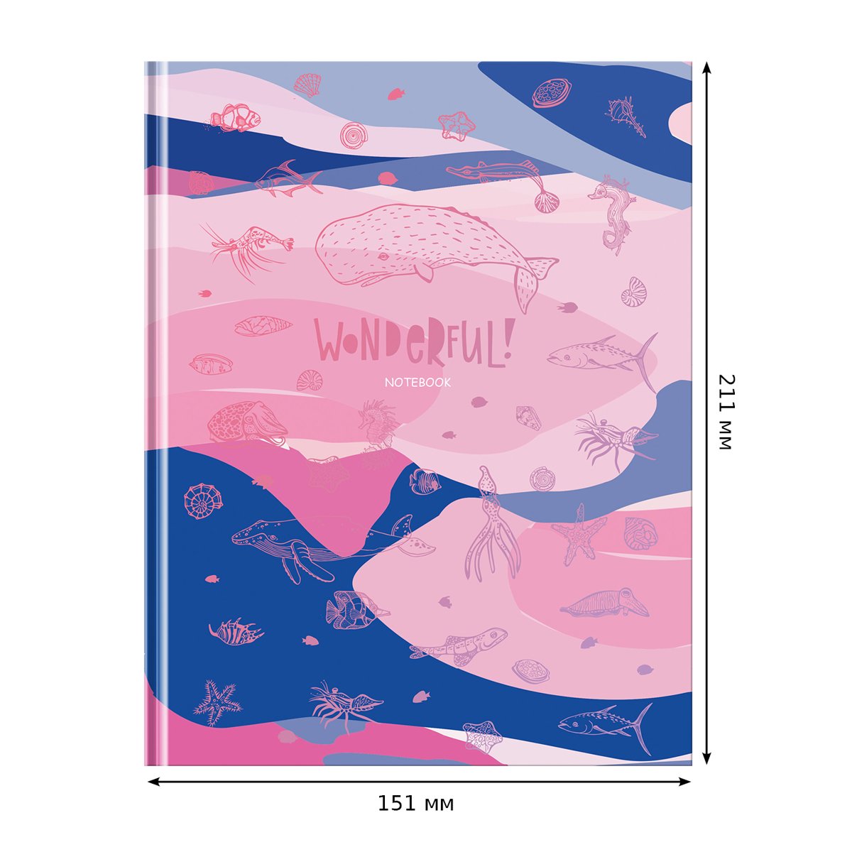 Бизнес-блокнот А5, 80л., евроформат, BG «Wonderful», матовая ламинация, тиснение фольгой
