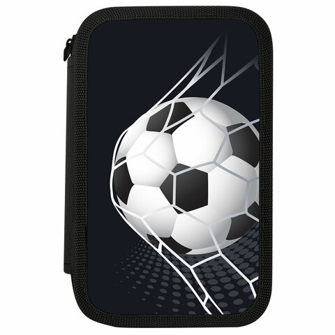 Пенал ПИФАГОР, 3 отделения, ламинированный картон, 19×11 см, «Ball kick»
