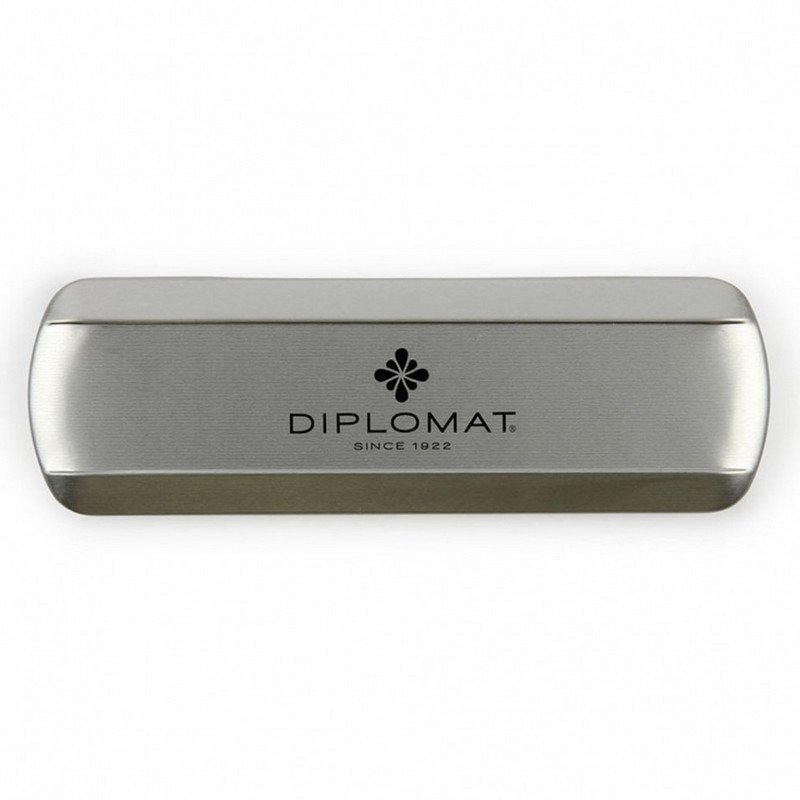 Ручка шариковая Diplomat Traveller stainless steel gold цвет чернил синий цвет корпуса серебристый (артикул производителя D10061109)