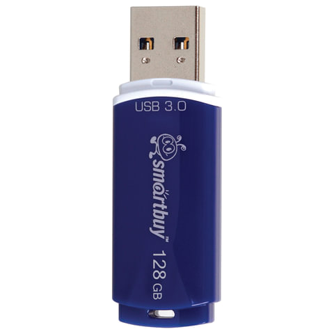 Флэш-диск 128 GB, SMARTBUY Crown, USB 3.0, синий