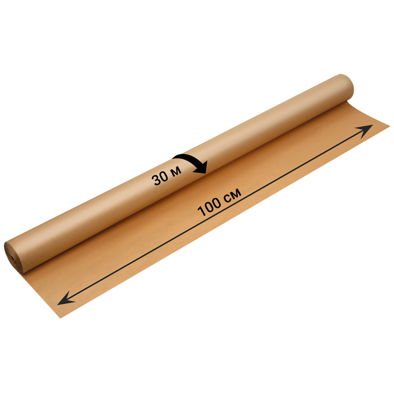 превью Крафт-бумага мешочная в рулоне 1.00×30м, 65г/м2