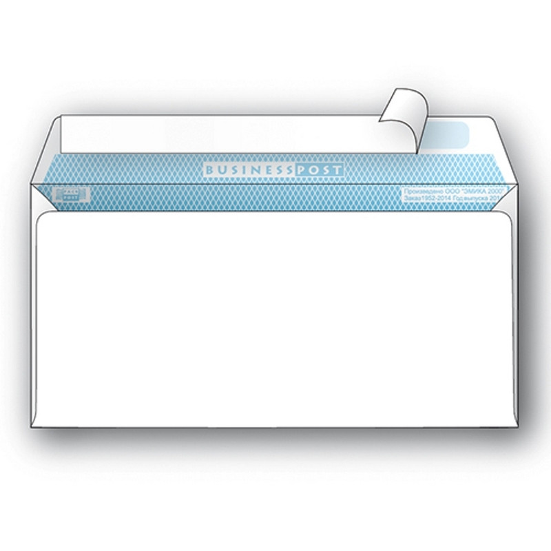 Конверт белый BusinessPost E65, стрип (110×220, 1000шт/кор)