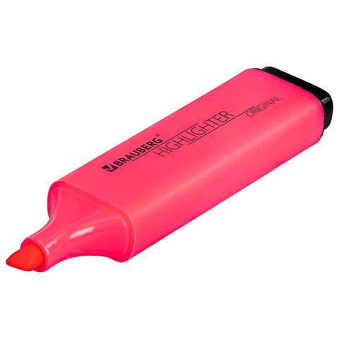 Текстовыделитель BRAUBERG «ORIGINAL NEON», РОЗОВЫЙ, линия письма 1-5 мм
