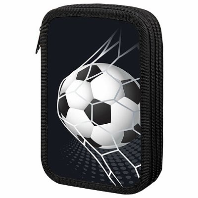 Пенал ПИФАГОР, 3 отделения, ламинированный картон, 19×11 см, «Ball kick»