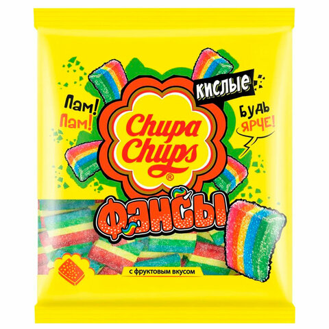 Мармелад жевательный CHUPA CHUPS (Чупа-Чупс) «Кислые фансы»70 гпакет
