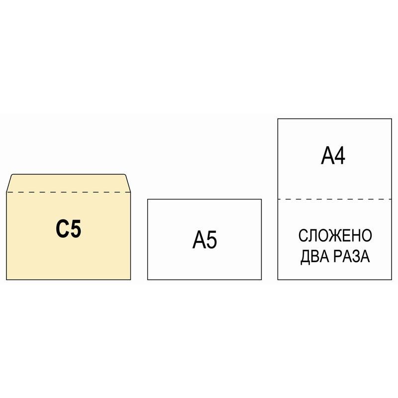 Конверт Комус С5 90 г/кв. м белый декстрин с внутренней запечаткой (1000 штук в упаковке)