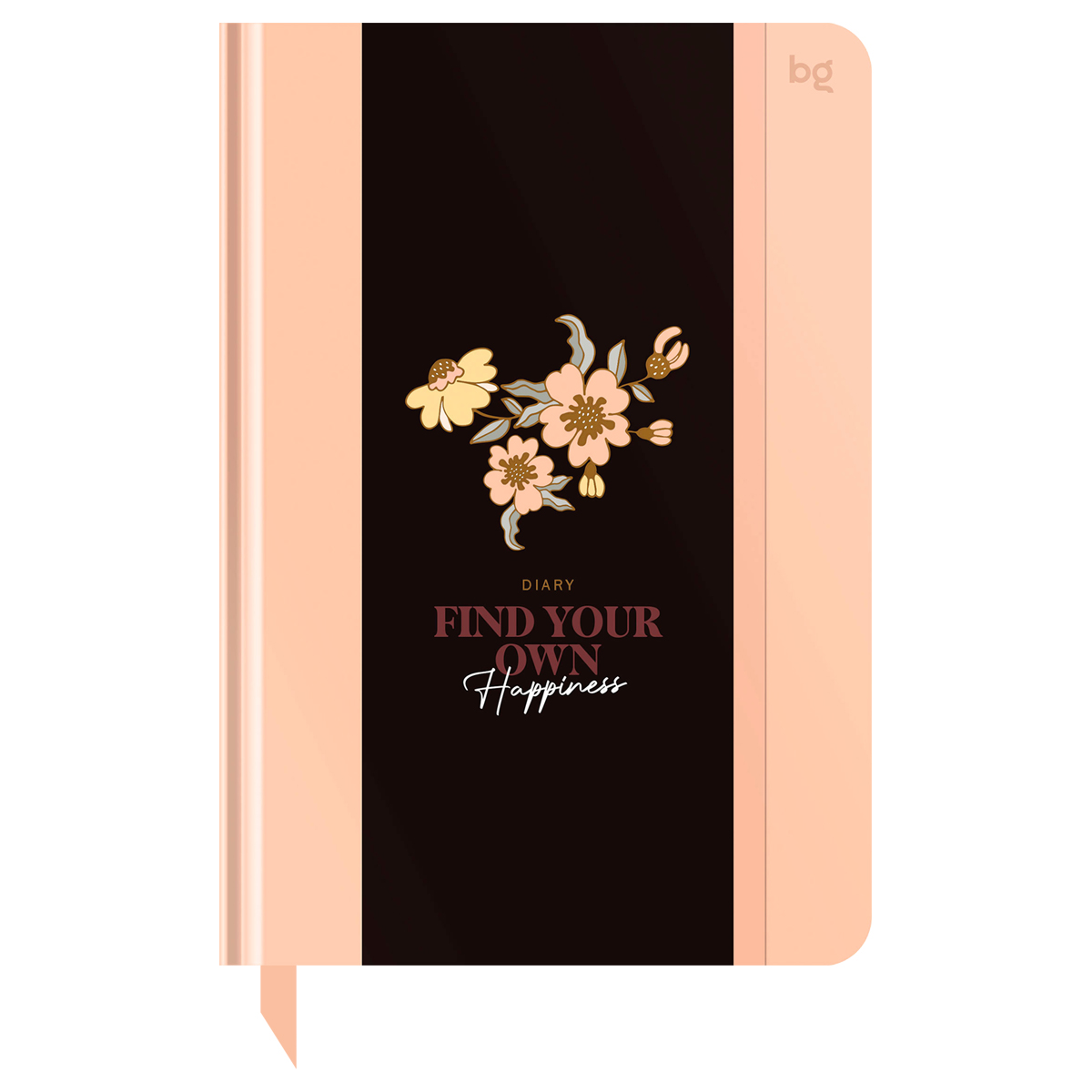 превью Ежедневник недатированный А5, 136л., 7БЦ BG «Flowery. Peach», глянцевая ламинация, отд. фольгой
