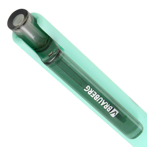 Ручки шариковые автоматические BRAUBERG «VIVID PASTEL», СИНИЕ, НАБОР 4 ШТУКИ, soft-touch, пишущий узел 0.7 мм, линия письма 0.35 мм