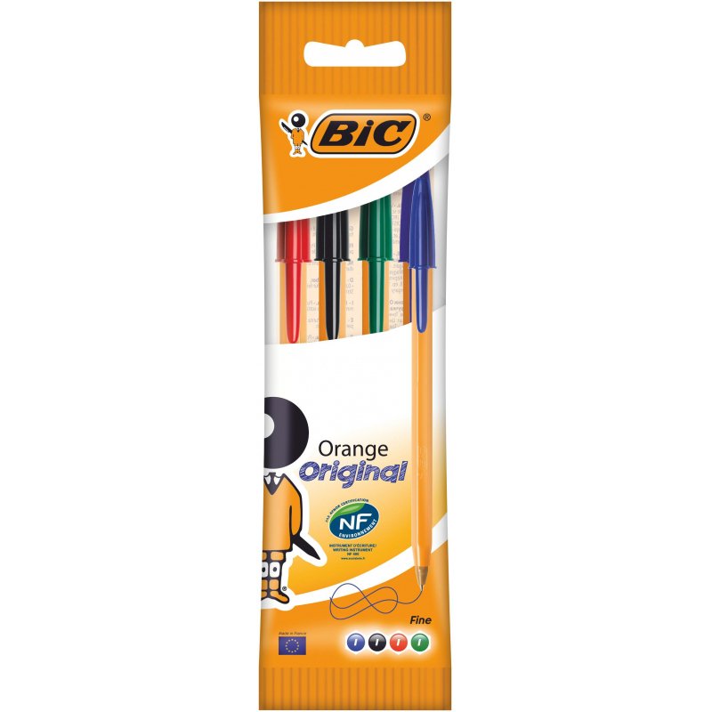 Ручка шариковая  BIC ORANGE набор, 4цв. 8308541