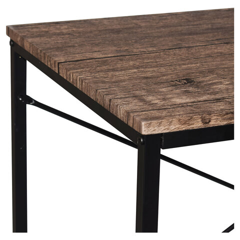 Стол на металлокаркасе BRABIX «LOFT CD-005», 1200×520х1200 мм, 3 полки, цвет морёный дуб