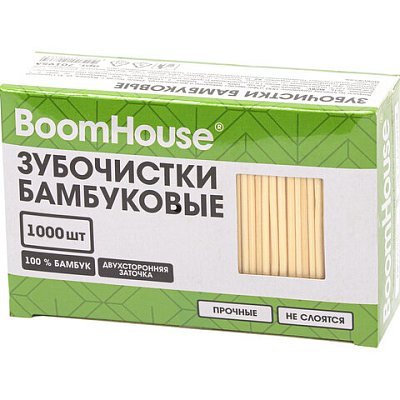 Зубочистки бамбуковые 1000 шт. в коробке, BOOMHOUSE (БУМХАУС)