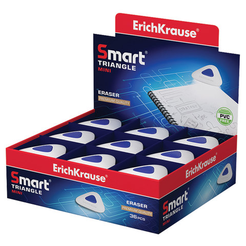 Ластик ERICH KRAUSE «SmartWay Mini Triangle», 37×35х9 мм, белый, треугольный, пластиковый держатель