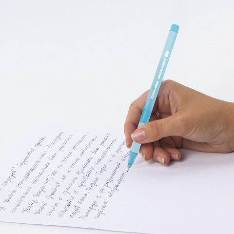 Ручка шариковая с грипом BRAUBERG «i-STICK POINT LIGHT BLUE», СИНЯЯ, пишущий узел 0.7 мм, линия письма 0.35 мм