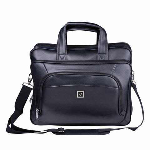 Сумка деловая BRAUBERG «Favorite», 32×41×12 см, отделение для планшета и ноутбука 15.6", кожзам, черная
