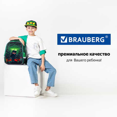 Ранец BRAUBERG FIT, 2 отделения, «Night warrior», 38×27х14 см
