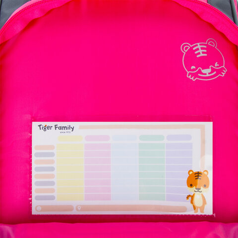 Рюкзак TIGER FAMILY школьный, Rainbow, с ортопедической спинкой, «Pink Lemonade», 39×31×20 см, 228941
