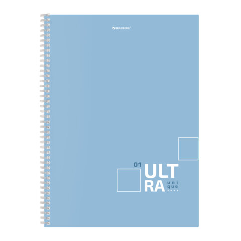 Тетрадь А4, 96 л., BRAUBERG, гребень, клетка, матовая ламинация, «UltraTone» (микс в спайке)