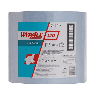 Нетканый протирочный материал Kimberly Clark Wypall L10 7472 голубой (1000 листов в упаковке)