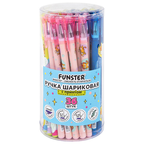 Ручка шариковая с принтом FUNSTER (ФАНСТЕР) STICK «КОТ-ЭНТУЗИАСТ», СИНЯЯ, SOFT TOUCH покрытие, узел 0.7 мм, линия 0.35 мм