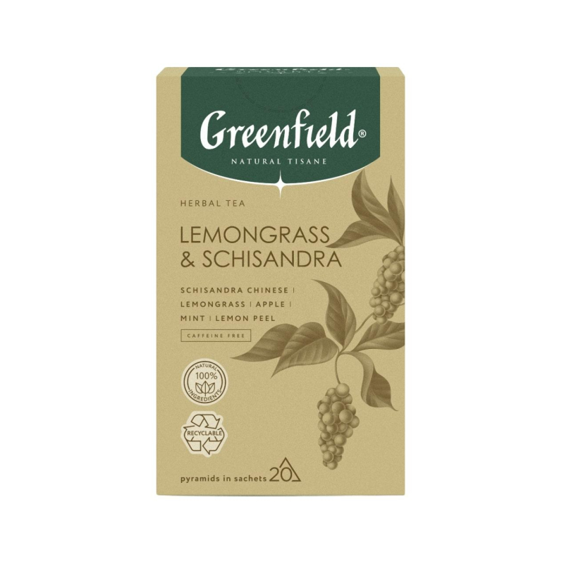 Чай Greenfield Natural Tisane Lemongrass & Schisandra трав., 20пак 1753-08