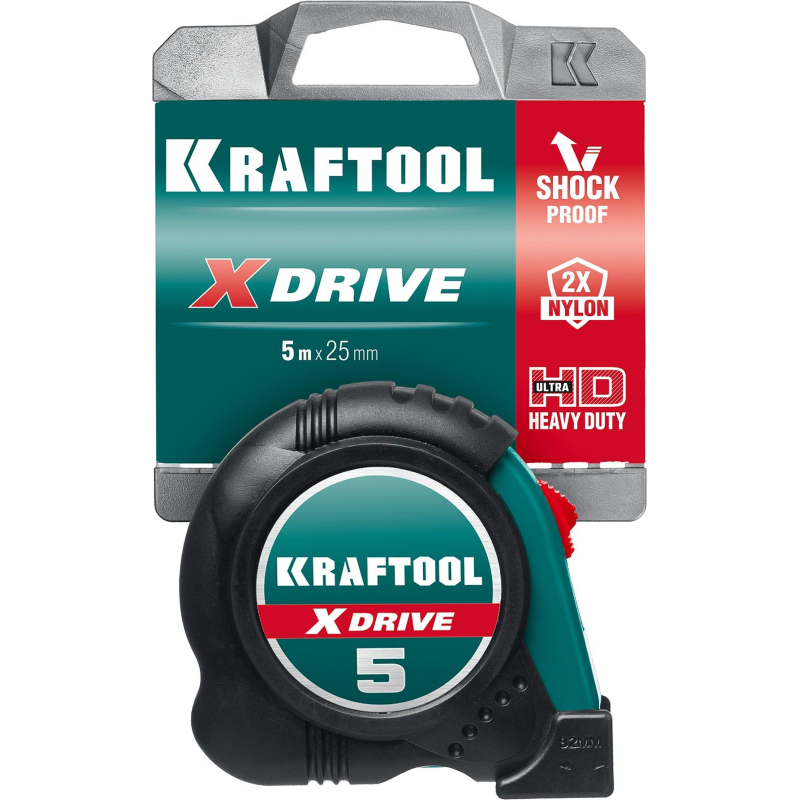 Рулетка KRAFTOOL X-Drive, 5 м х 25 мм (34122-05-25)