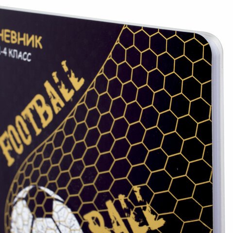 Дневник 1-4 класс 48 л., обложка кожзам (гибкая), печать, фольга, ЮНЛАНДИЯ, «Football»