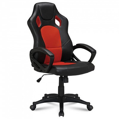 Кресло офисное BRABIX «Rider EX-544», экокожа черная/ткань красная